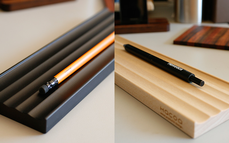鉛筆を美しく整理する木製ペントレイ